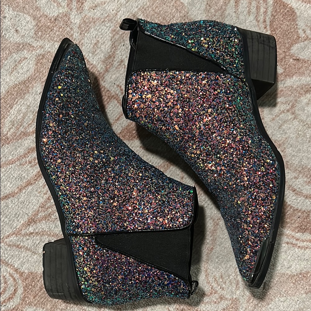 ASOS Sparkling Glitter Ankle Bootie sz 7